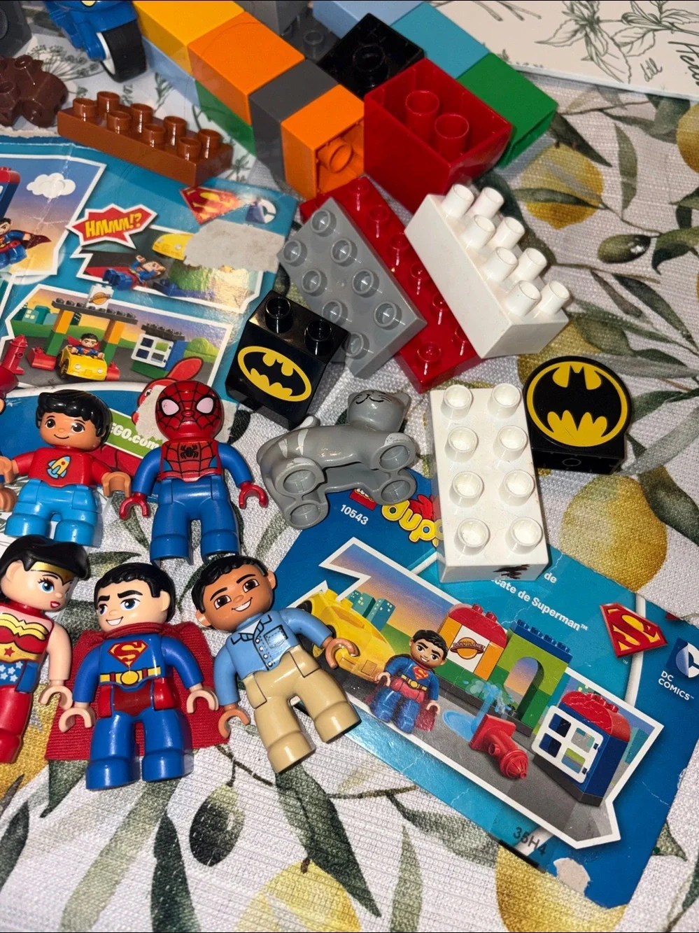 Superhero & Vehicle Mixed Duplo Lego Playset - 12 Figures & 3 vehicles EUC